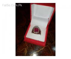 Yellow Sapphire- Ruby Silver Ring WhatsApp for Order Booking