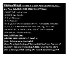 Buy Business Web Hosting in Sialkot Pakistan at 0333-2303103