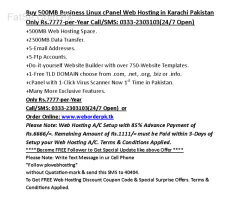 Buy 500MB Business Linux cPanel Web Hosting in Karachi Pakistan