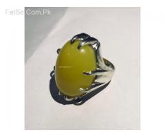 Brown - Black - Yellow Aqeeq Carnelian - Silver Ring (WhatsApp for Price)