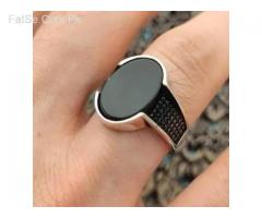 Black Aqeeq Silver Ring- Pre-order (Whats App for Price)