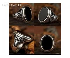 Black Aqeeq Silver Ring- Pre-order (Whats App for Price)